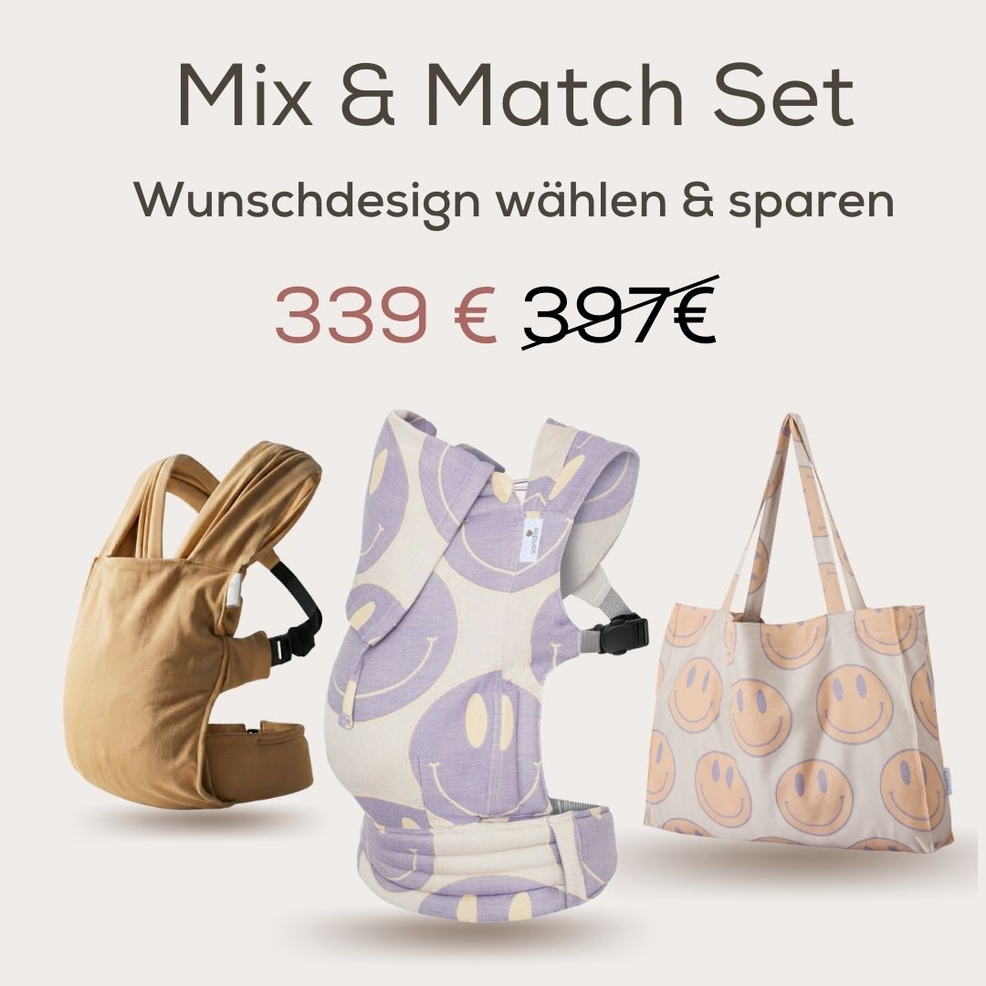 Mix & Match: Baby carrier "Timeless" & Newborn carrier "Cocoon" & Diaper bag