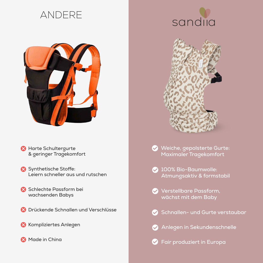 sandiia® baby carrier Tiimeless Pearl Patch incl. smiley patch