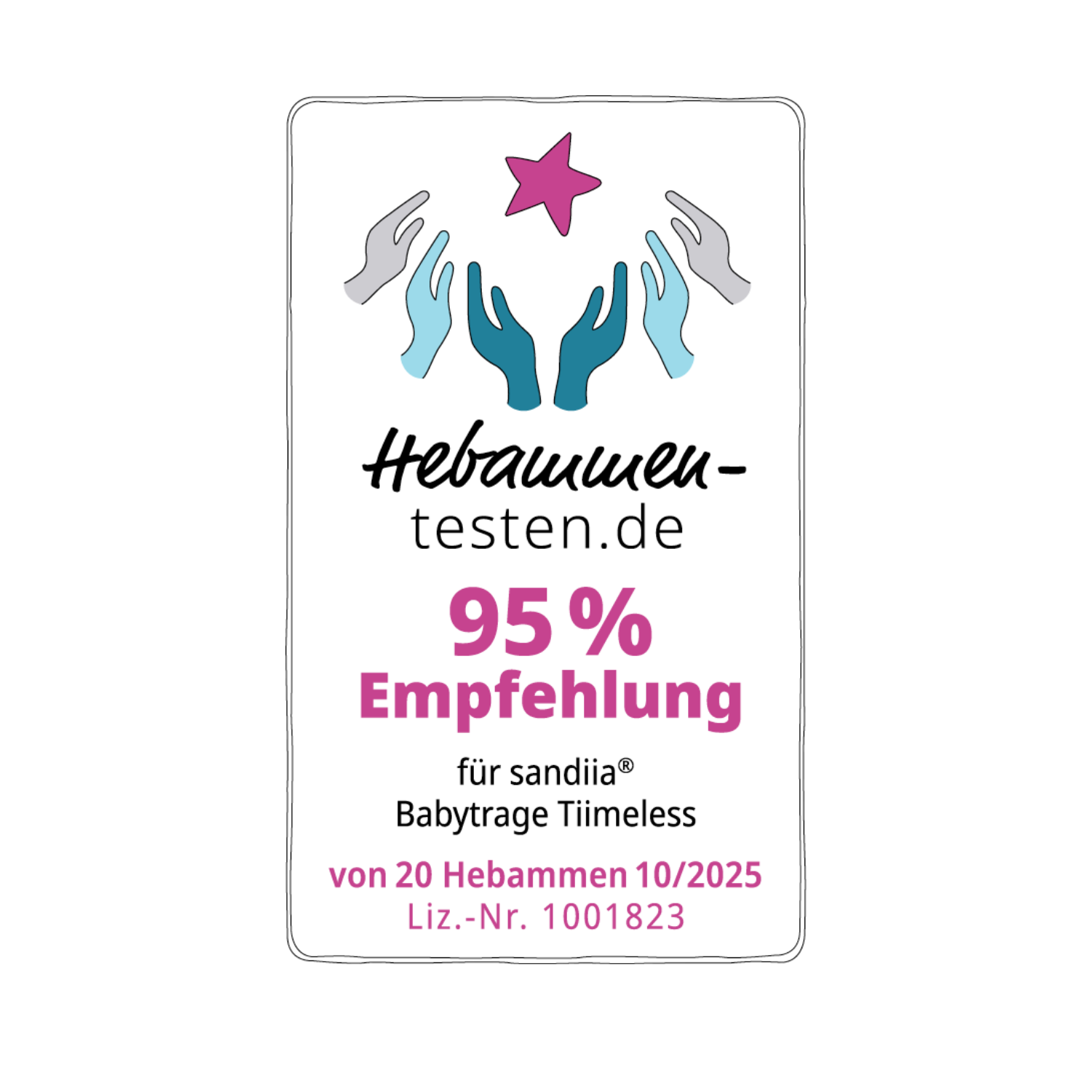 sandiia® Babytrage Tiimeless Pearl Patch inkl. Smiile-Patch