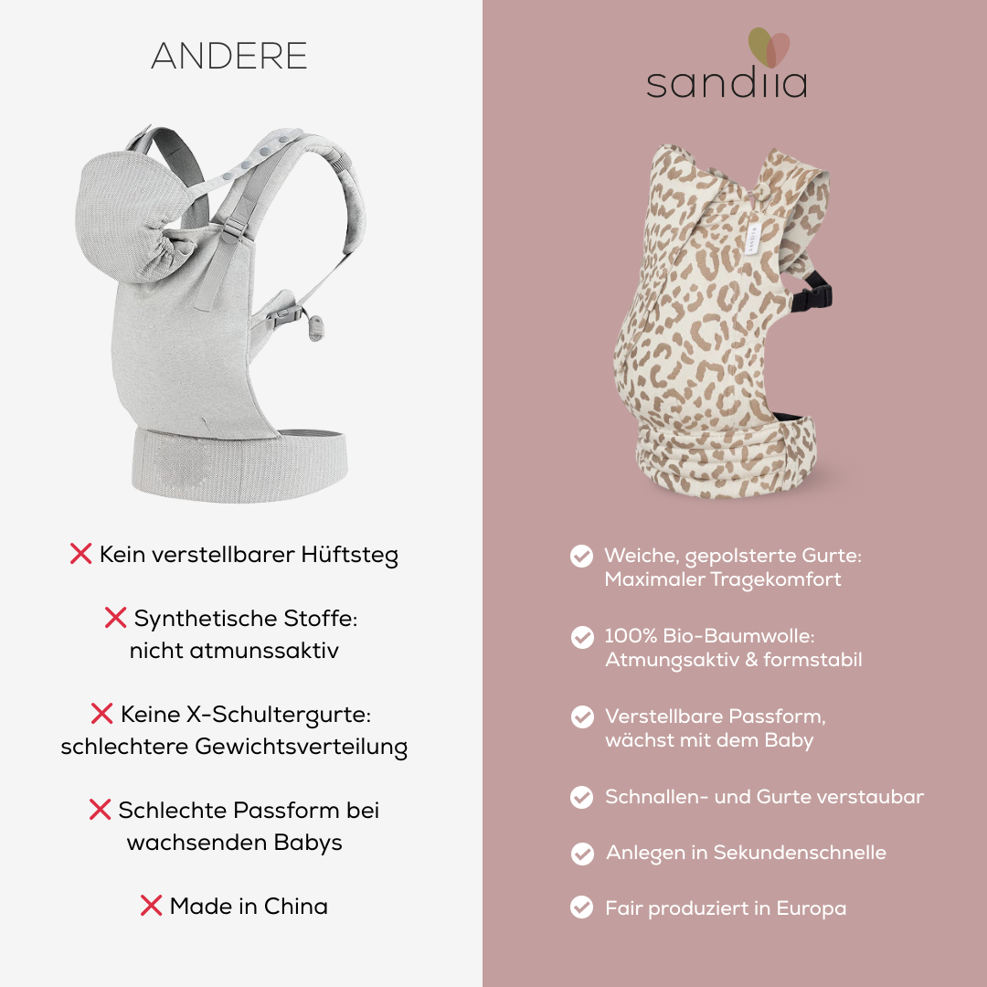 sandiia® baby carrier Tiimeless Leodiia Mocha