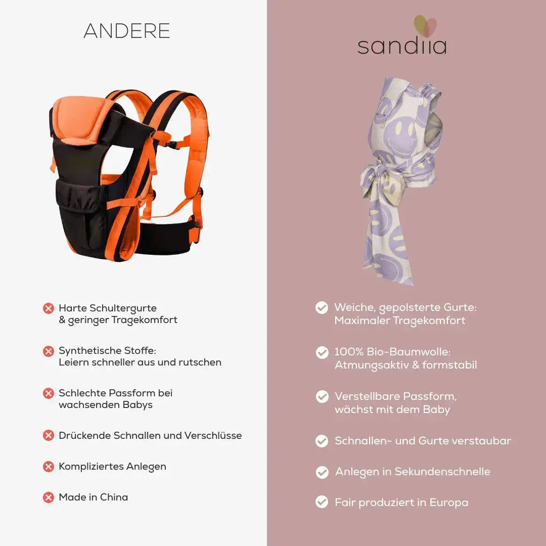 sandiia® Halfbuckle Babytrage Smiile