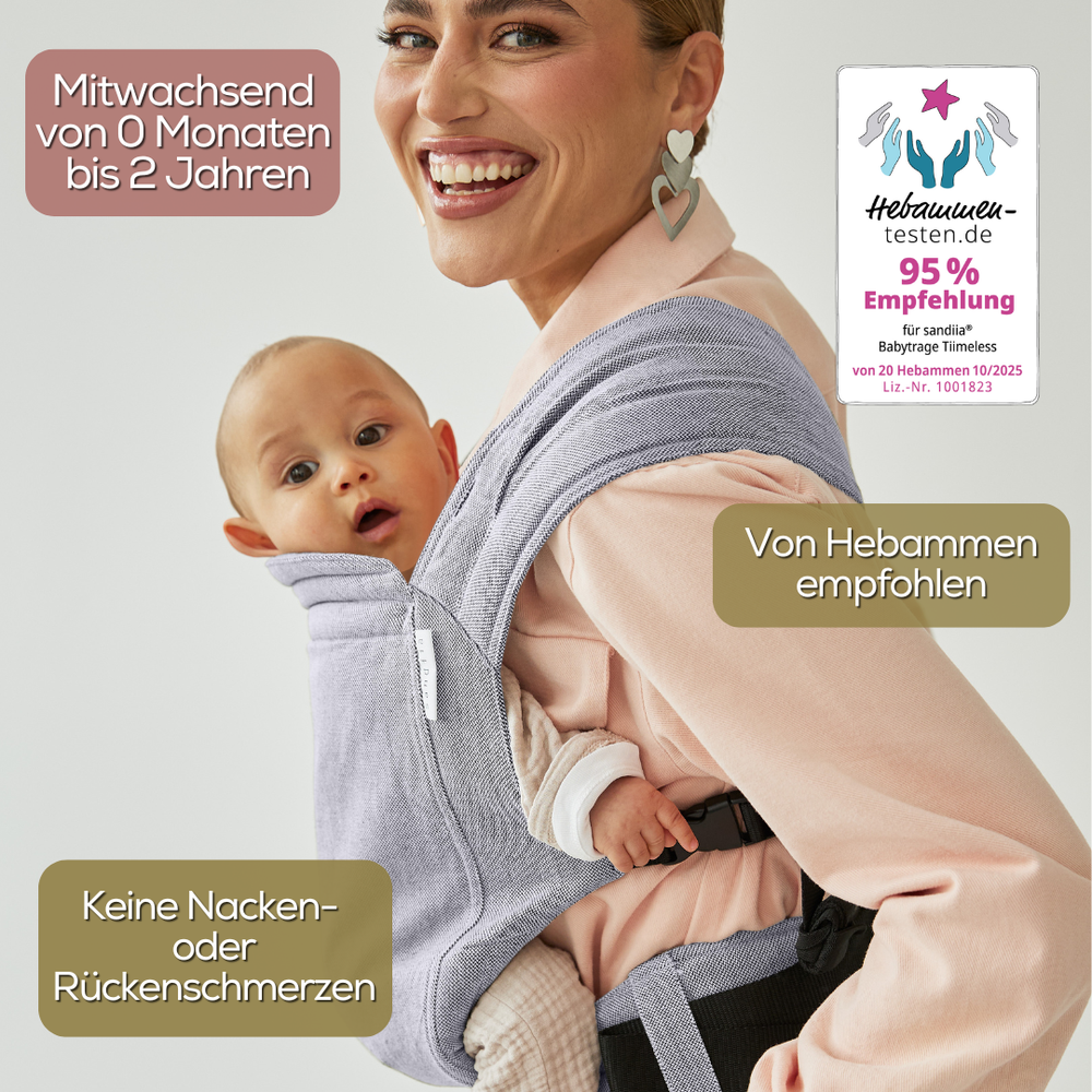 sandiia® baby carrier Tiimeless Cloud / light gray