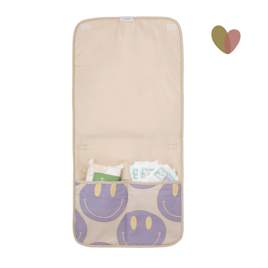 sandiia® Mobile Wickelunterlage mit Taschen / Smiile