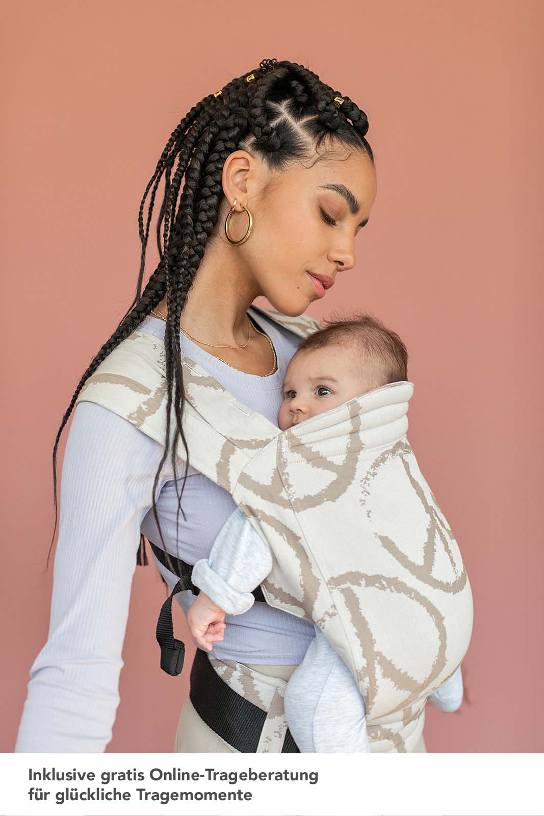 sandiia® baby carrier Tiimeless Peace Sand without shoulder pads